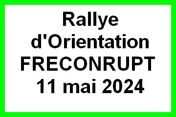 Rallye d'Orientation le 11/05 à Fréconrupt